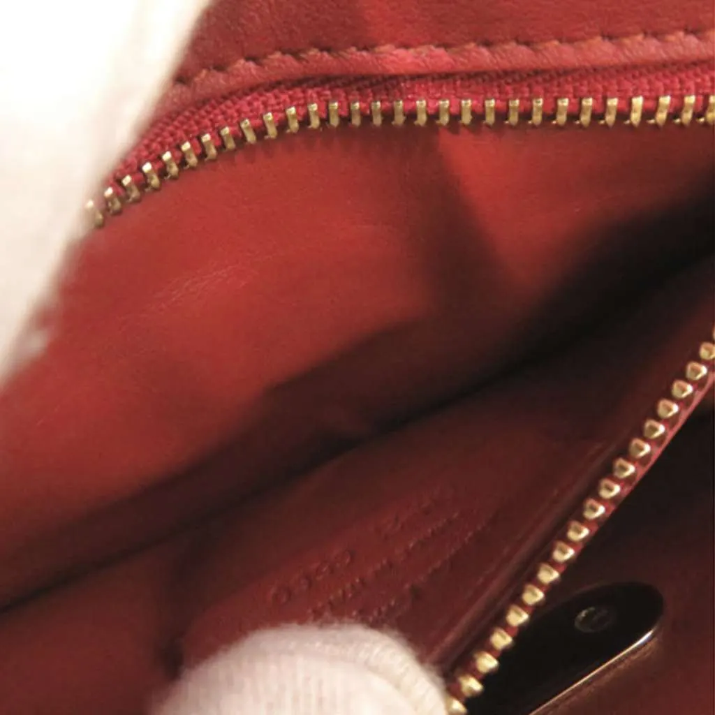 Salvatore Ferragamo Sara Battaglia Mini Leather Zigzag Gancini Crossbody Red Leather Very good - Inside View