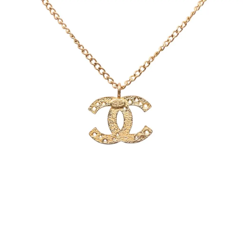 Chanel Gold Plated CC Star Pendant Necklace Gold Metal Very good - Inside View