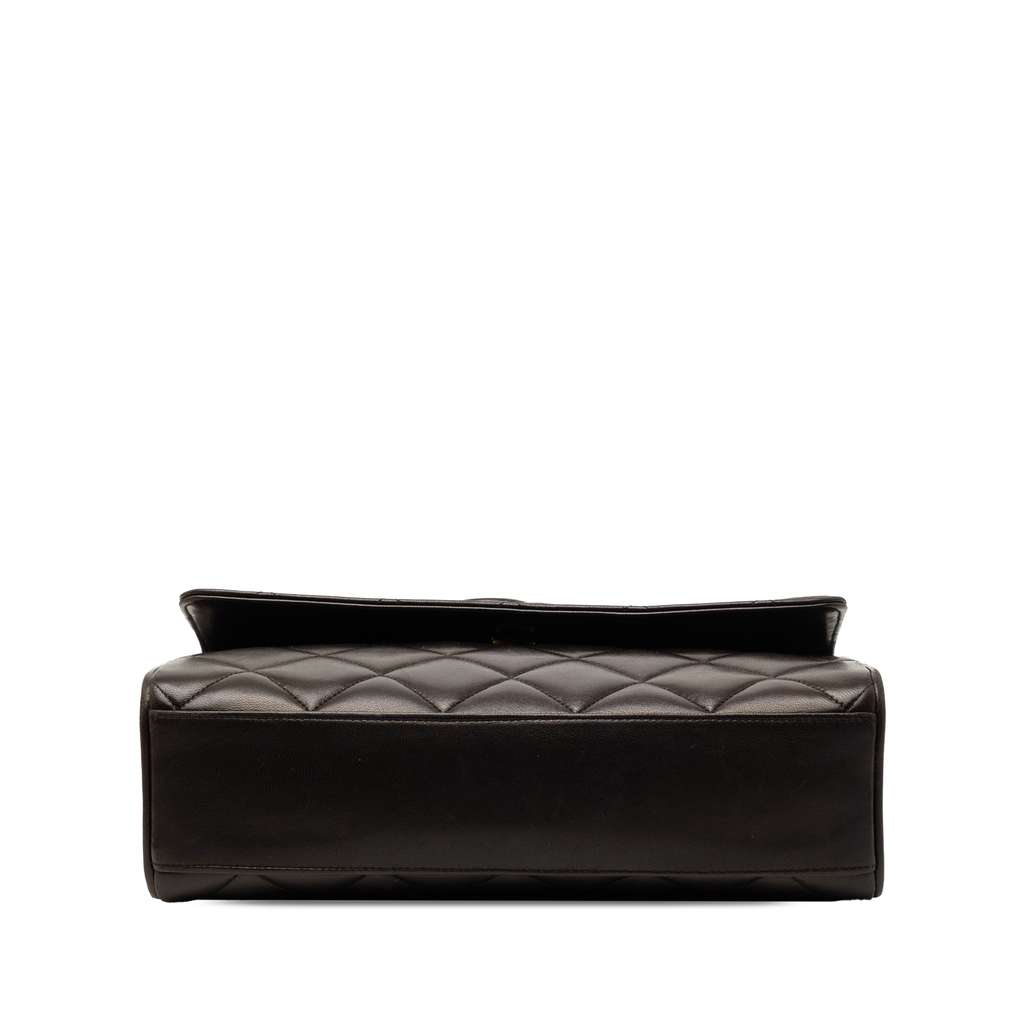 Chanel Quilted Lambskin Covered CC Flap Brown Leather Good condition - Inside View