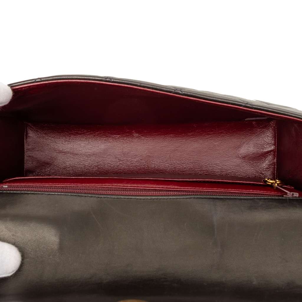 Chanel Quilted Lambskin Covered CC Flap Brown Leather Good condition - Model View