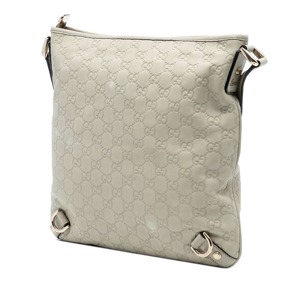 Gucci Guccissima Abbey D Ring Crossbody White Leather Good condition - Back View