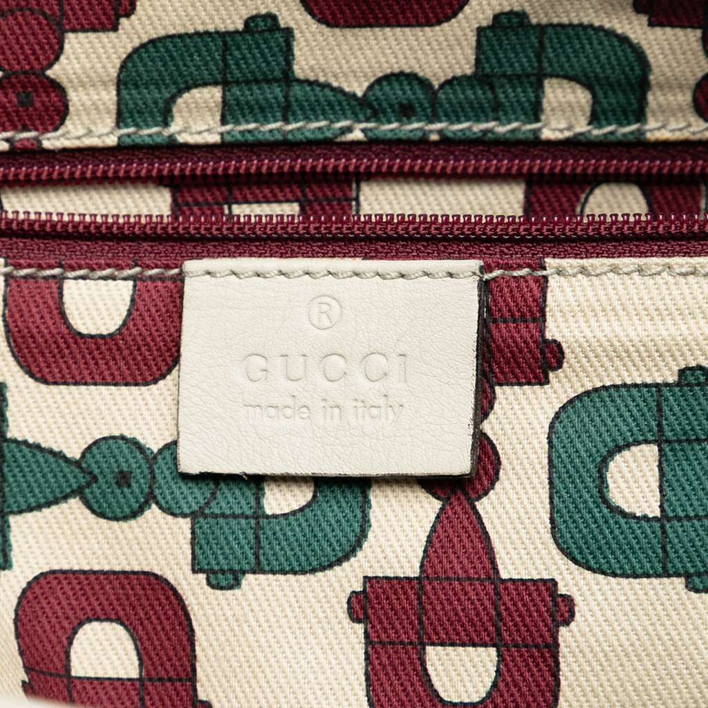Gucci Guccissima Abbey D Ring Crossbody White Leather Good condition - Box View