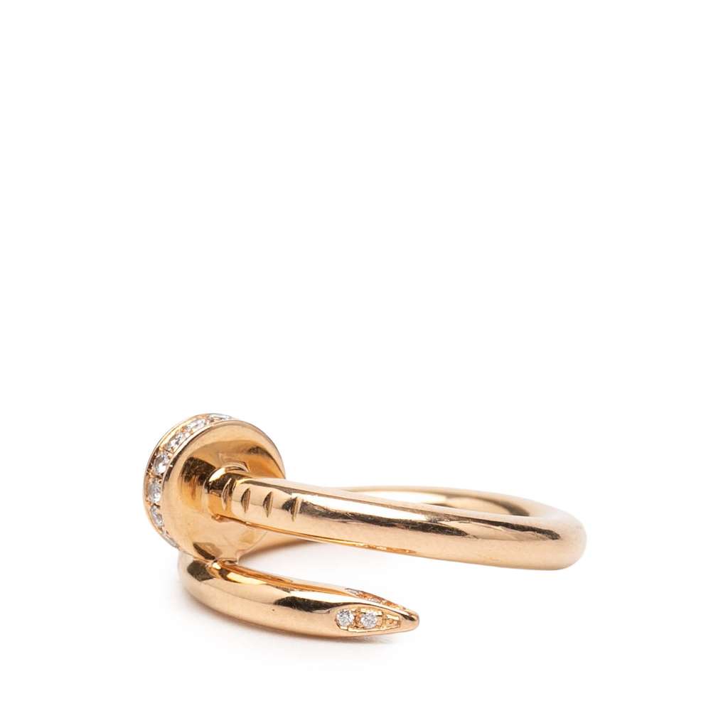 Cartier 18K Rose Gold Classic Juste Un Clou Diamond Ring Gold Rose Gold Good condition - Back View