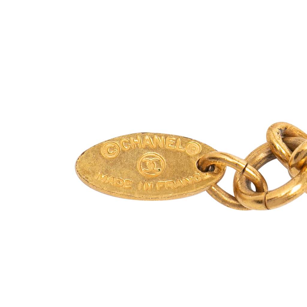 Chanel Gold Plated CC Quilted Pendant Necklace Gold Metal Good condition - Inside View