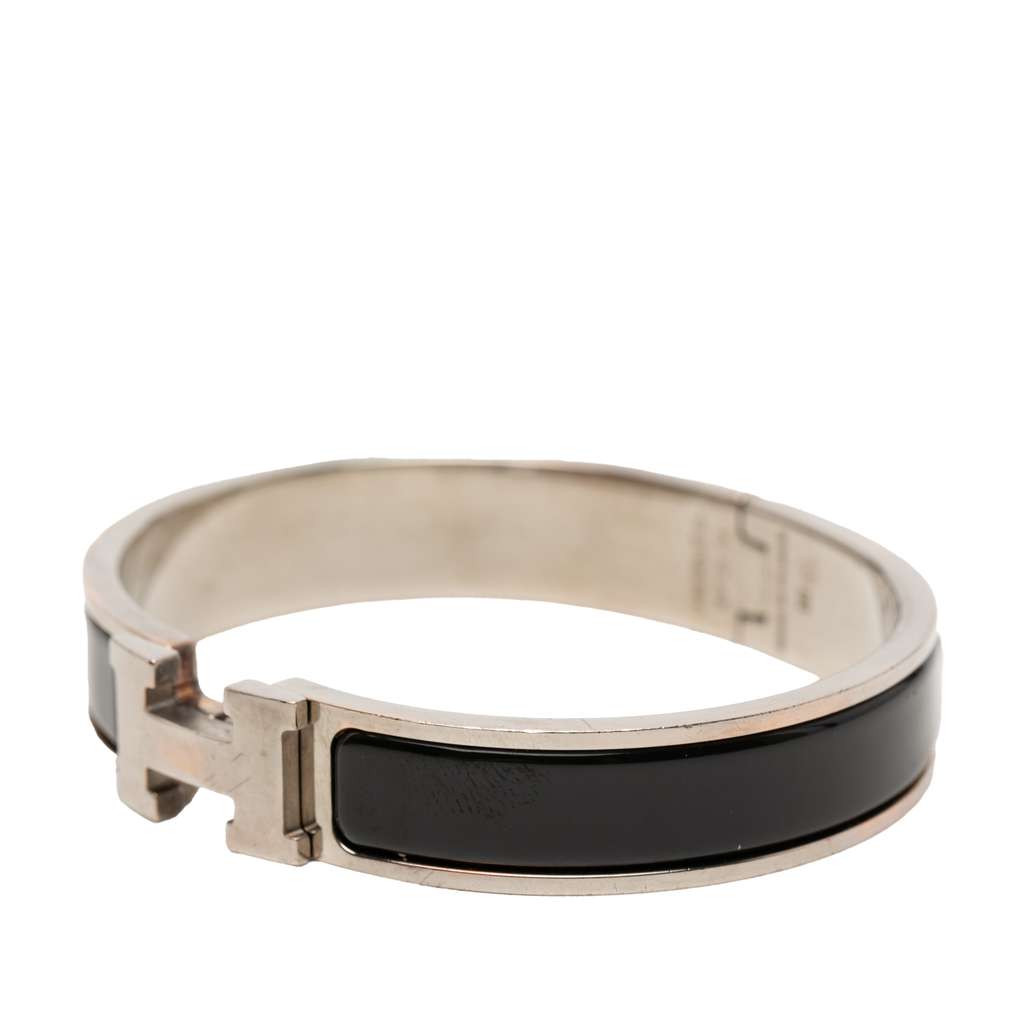 Hermès Narrow Enamel Clic H Bracelet PM Black Good condition - Back View