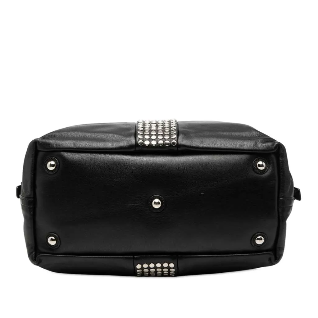 Saint Laurent Leather Studded Easy Y Handbag Black Leather Very good - Inside View