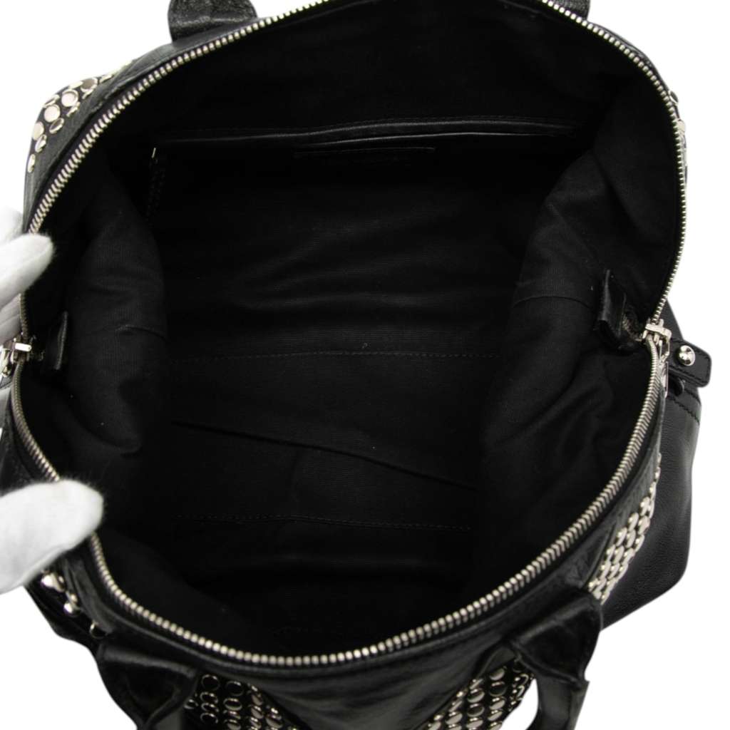 Saint Laurent Leather Studded Easy Y Handbag Black Leather Good condition - Model View