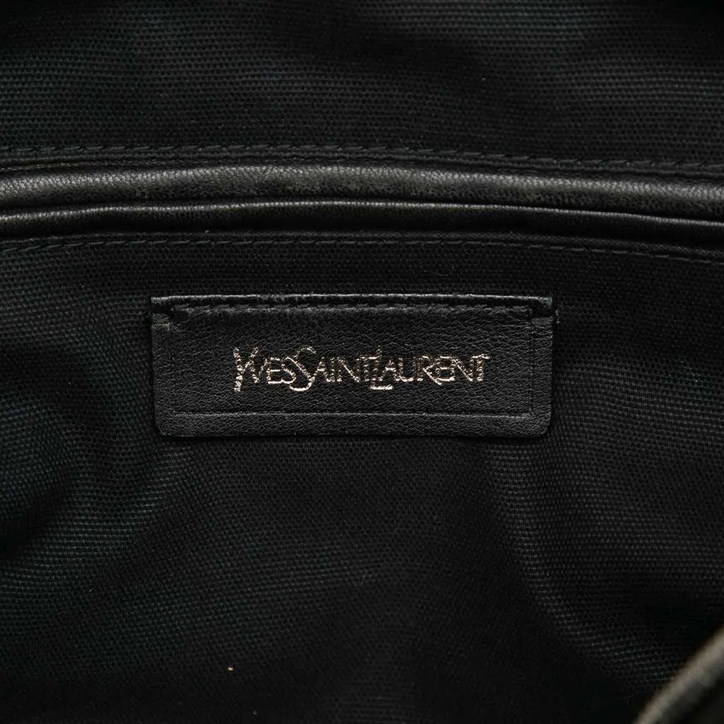 Saint Laurent Leather Studded Easy Y Handbag Black Leather Very good - Box View