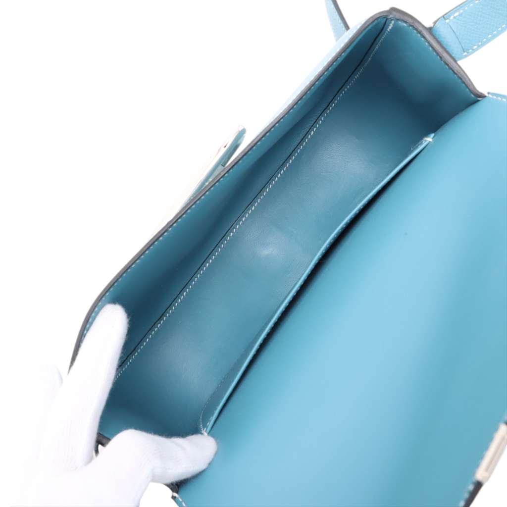 Hermès Epsom Della Cavalleria Elan Blue Leather Good condition - Inside View