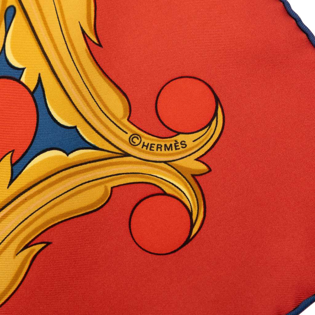 Hermès Animaux Solaires Silk Scarf 90 Red Silk Good condition - Box View