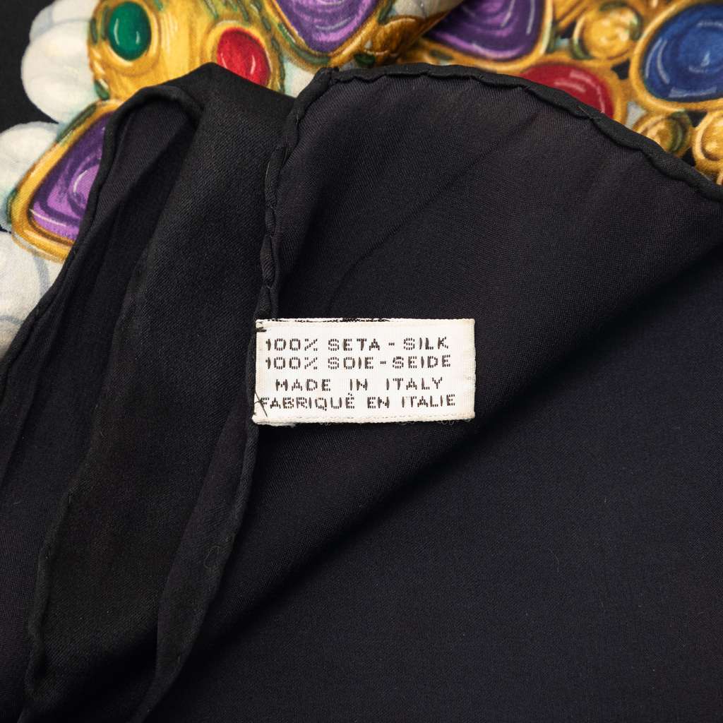 Chanel Silk Gripoix Pattern Scarf MultiColor Silk Good condition - Back View