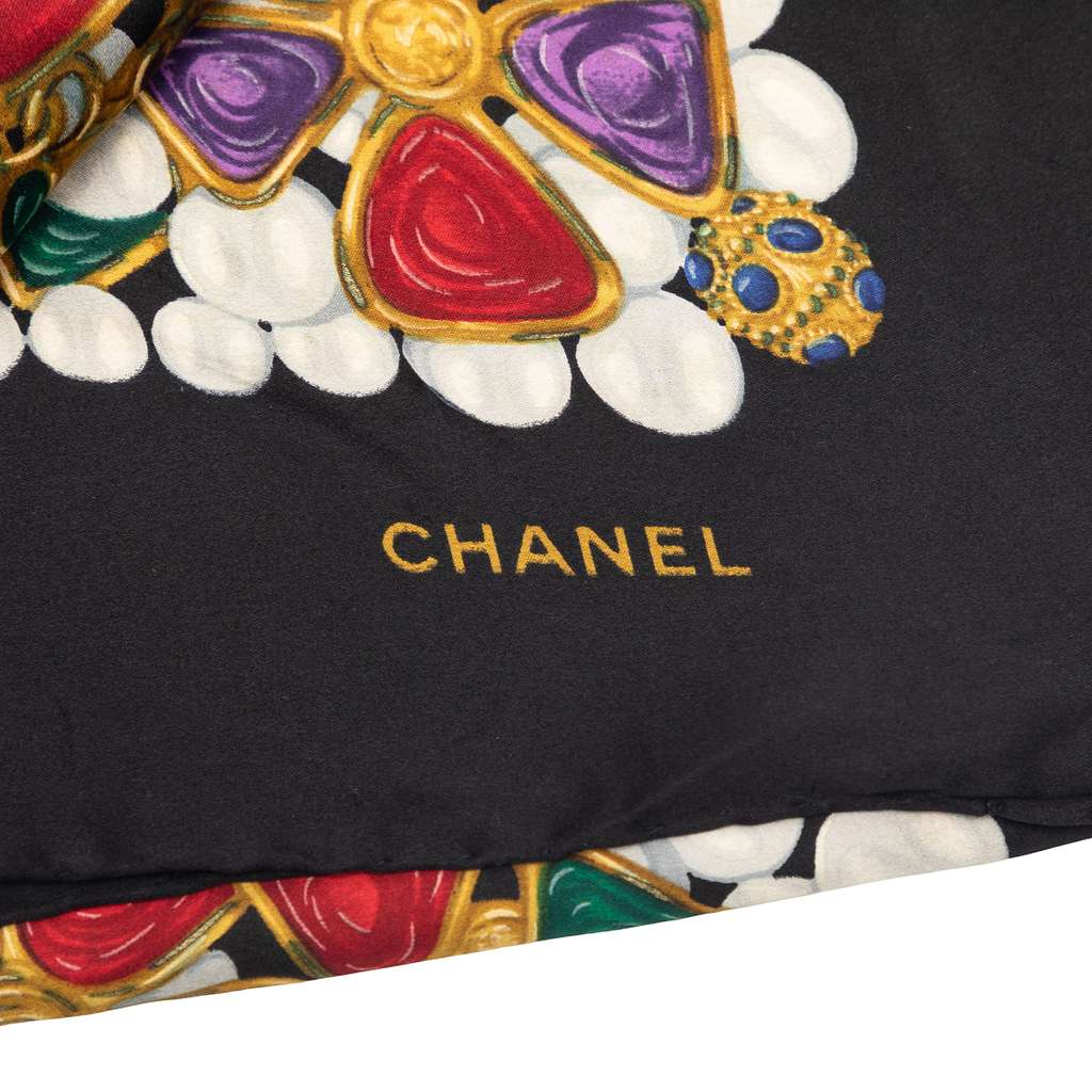 Chanel Silk Gripoix Pattern Scarf MultiColor Silk Good condition - Model View