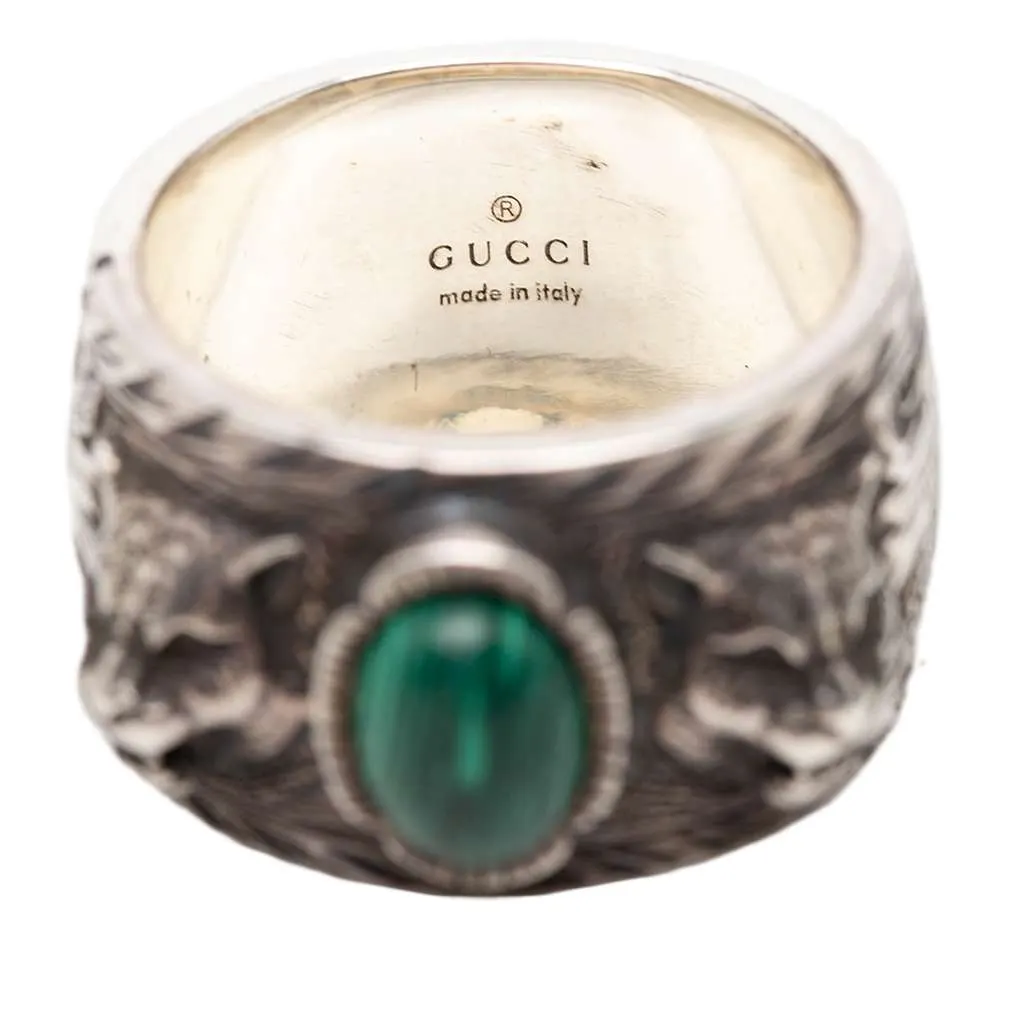 Gucci Sterling Silver Garden Feline Ring Silver Silver Very good - Model View
