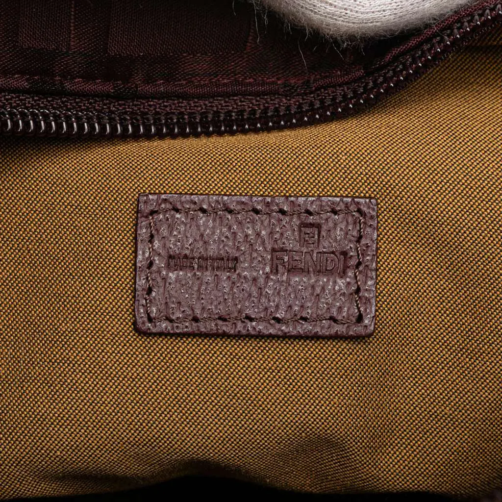 Fendi Zucca Nylon Zip Code Handbag Red Good - Box View