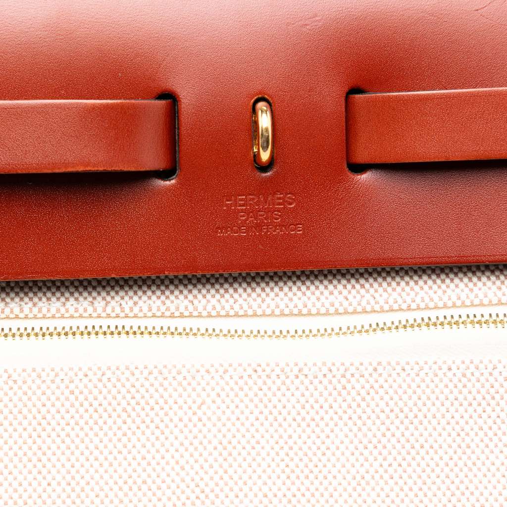 Hermès Toile H and Vache Hunter Brides de Gala Herbag Zip 31 Beige Canvas Good condition - Box View