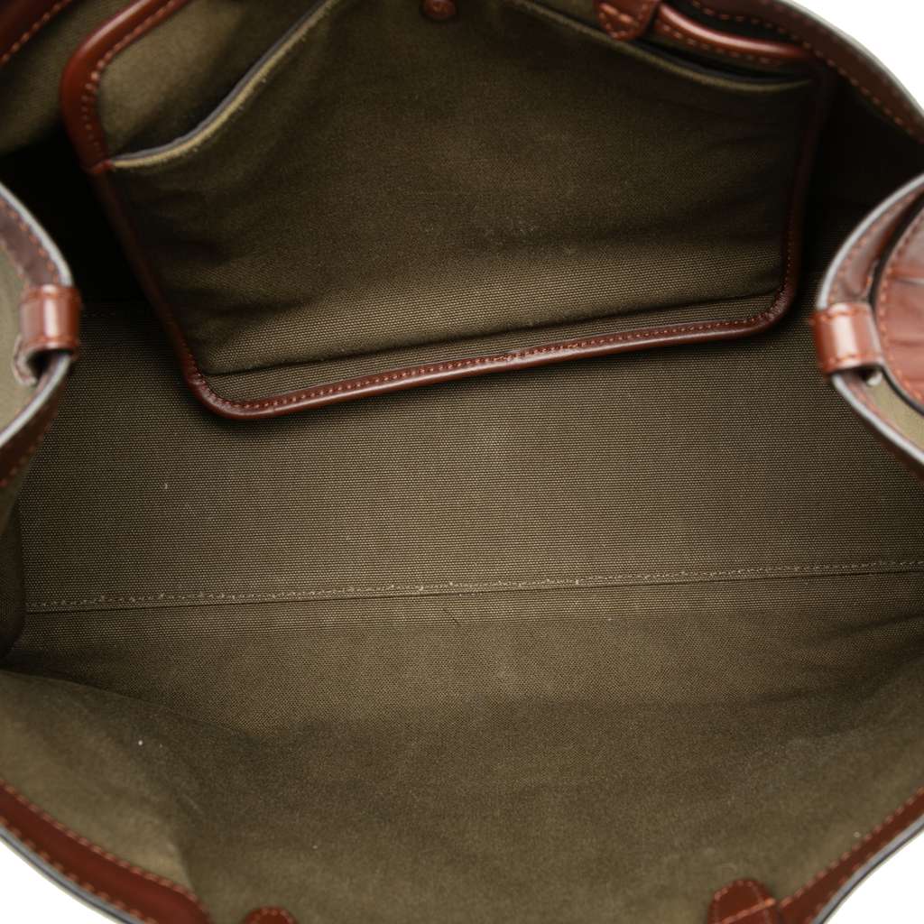 Fendi Sarah Coleman Zucca Embroidered Canvas Fish Eye Vertigo Peekaboo X Tote Green Canvas Good condition - Model View