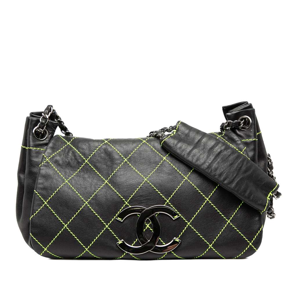 Chanel CC Wild Stitch Lambskin Accordion Flap