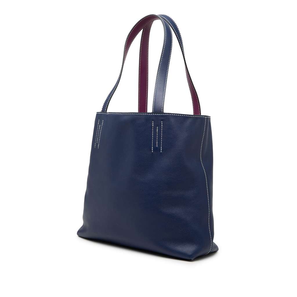 Hermès Clemence Double Sens 28 Blue Leather Good condition - Back View