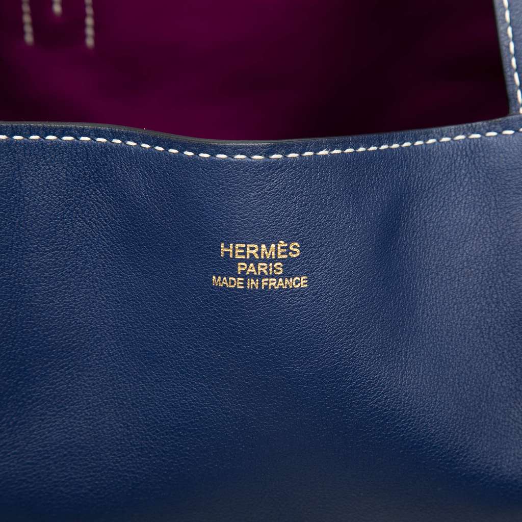 Hermès Clemence Double Sens 28 Blue Leather Good condition - Box View