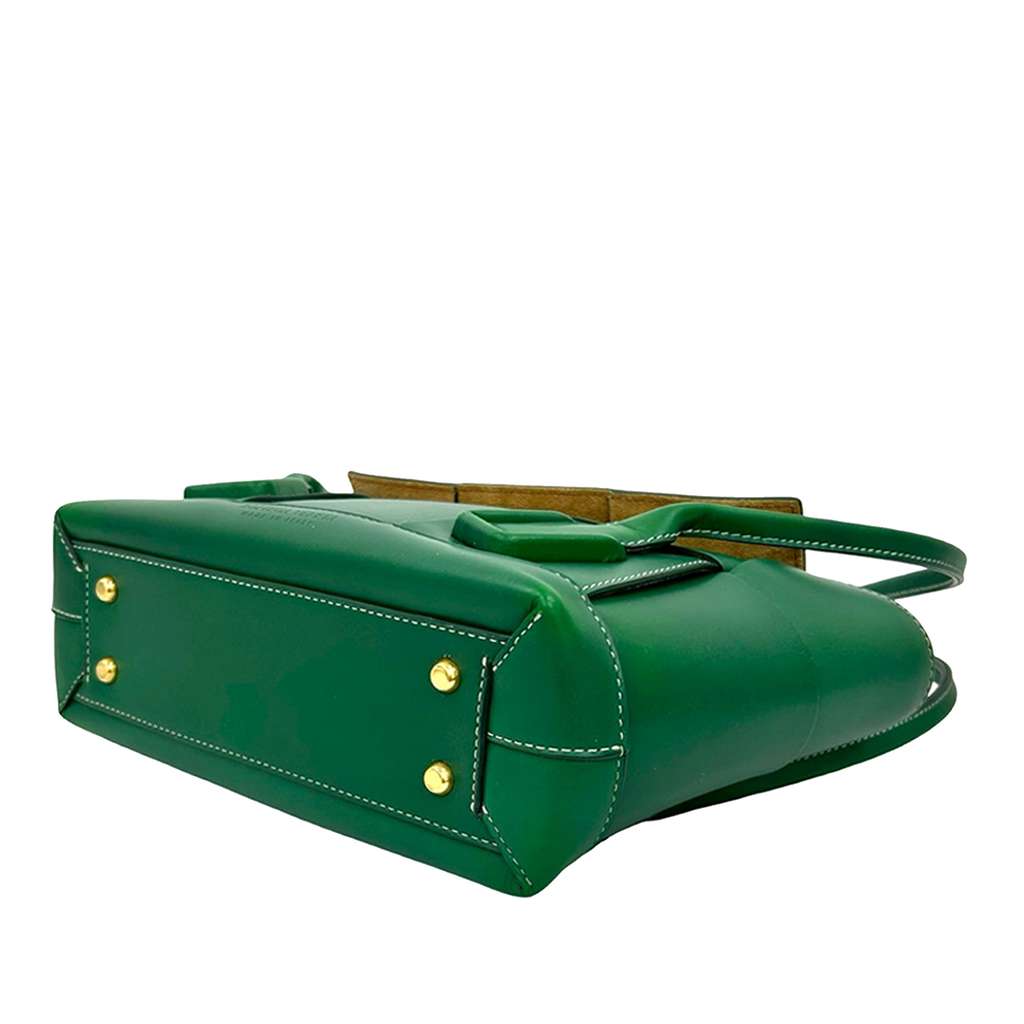 Bottega Veneta Small Calfskin Maxi Intrecciato Arco Satchel Green Leather Good condition - Inside View
