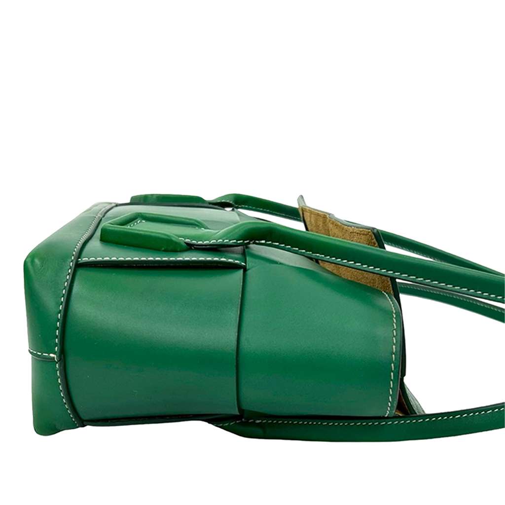 Bottega Veneta Small Calfskin Maxi Intrecciato Arco Satchel Green Leather Good condition - Box View