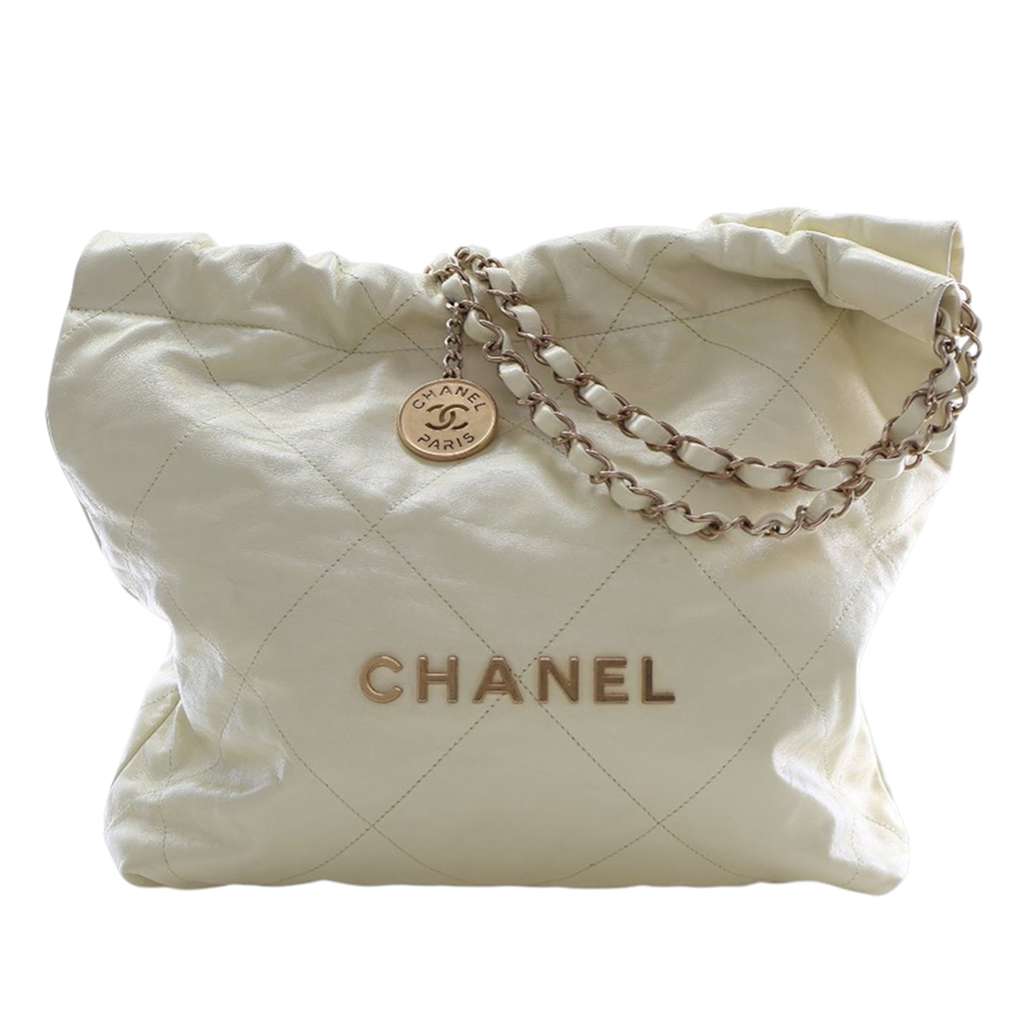 Chanel Small Quilted Shiny Calfskin 22 Handbag