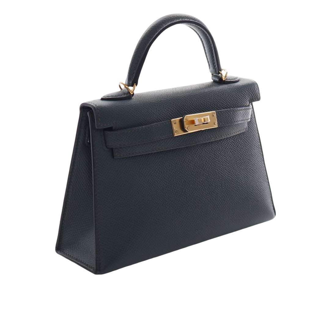 Hermès Mini Epsom Kelly II Sellier 20 Green Leather Good condition - Back View