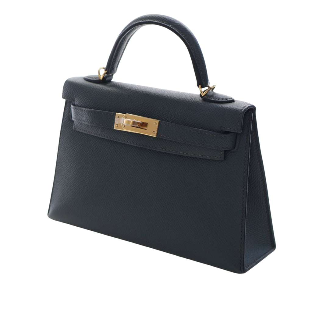 Hermès Mini Epsom Kelly II Sellier 20 Green Leather Good condition - Inside View