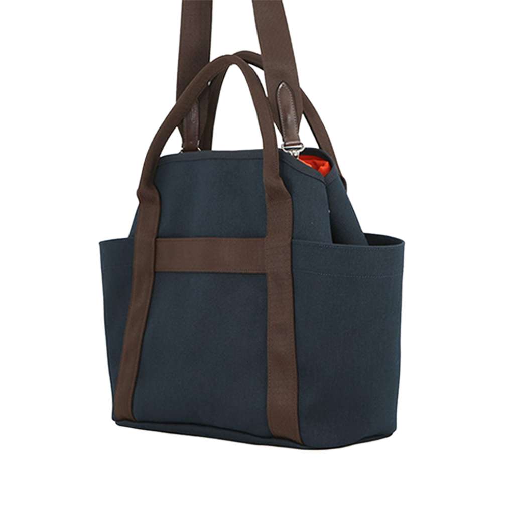 Hermès Toile Sac de Pansage Grooming Bag Blue Canvas Good condition - Back View