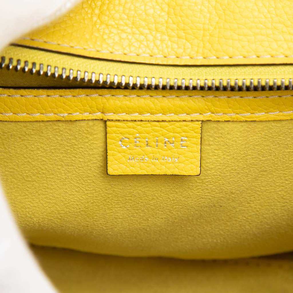 Celine Nano Grained Calfskin Luggage Tote Yellow Leather Good condition - Box View
