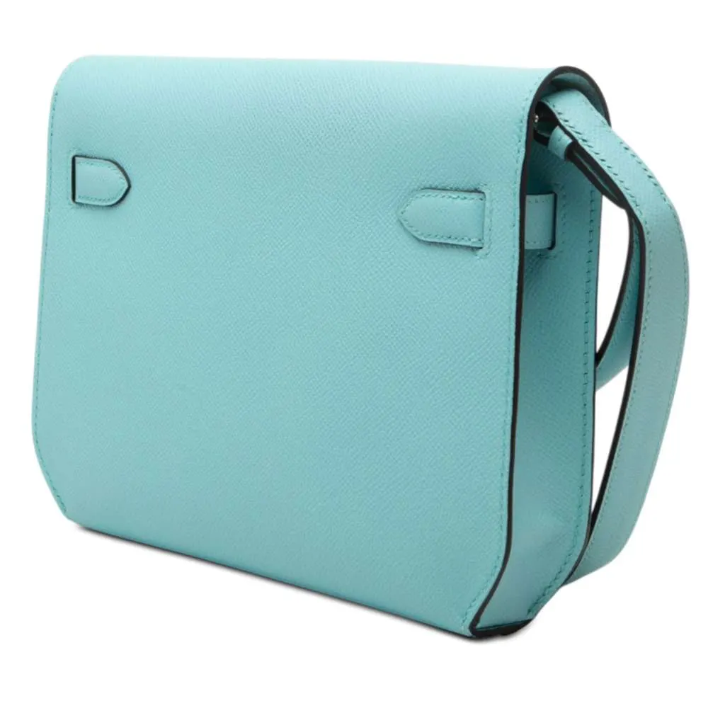 Hermès Epsom Kelly Depeches Pouch 25 Blue Leather Very good - Back View