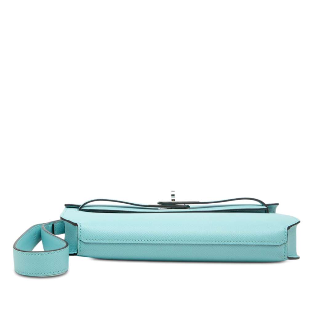 Hermès Epsom Kelly Depeches Pouch 25 Blue Leather Good condition - Inside View