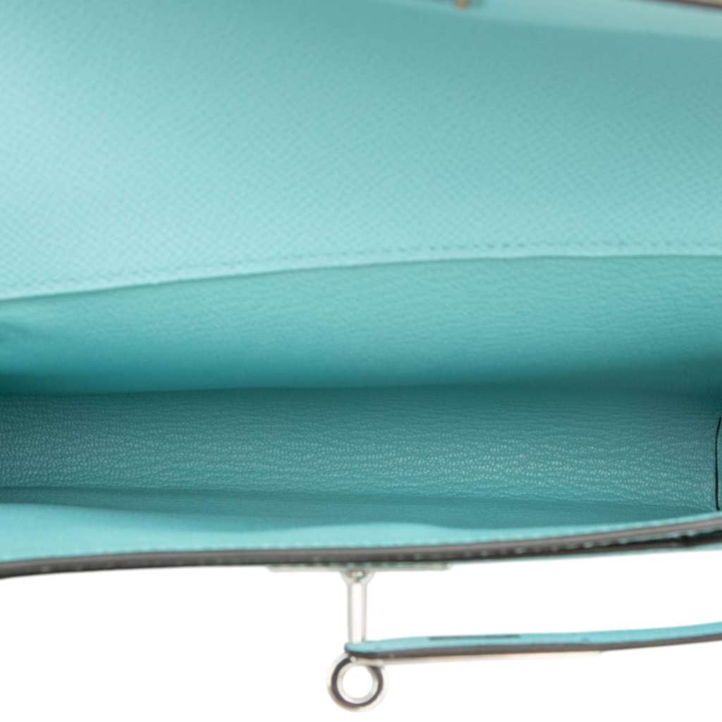 Hermès Epsom Kelly Depeches Pouch 25 Blue Leather Good condition - Model View