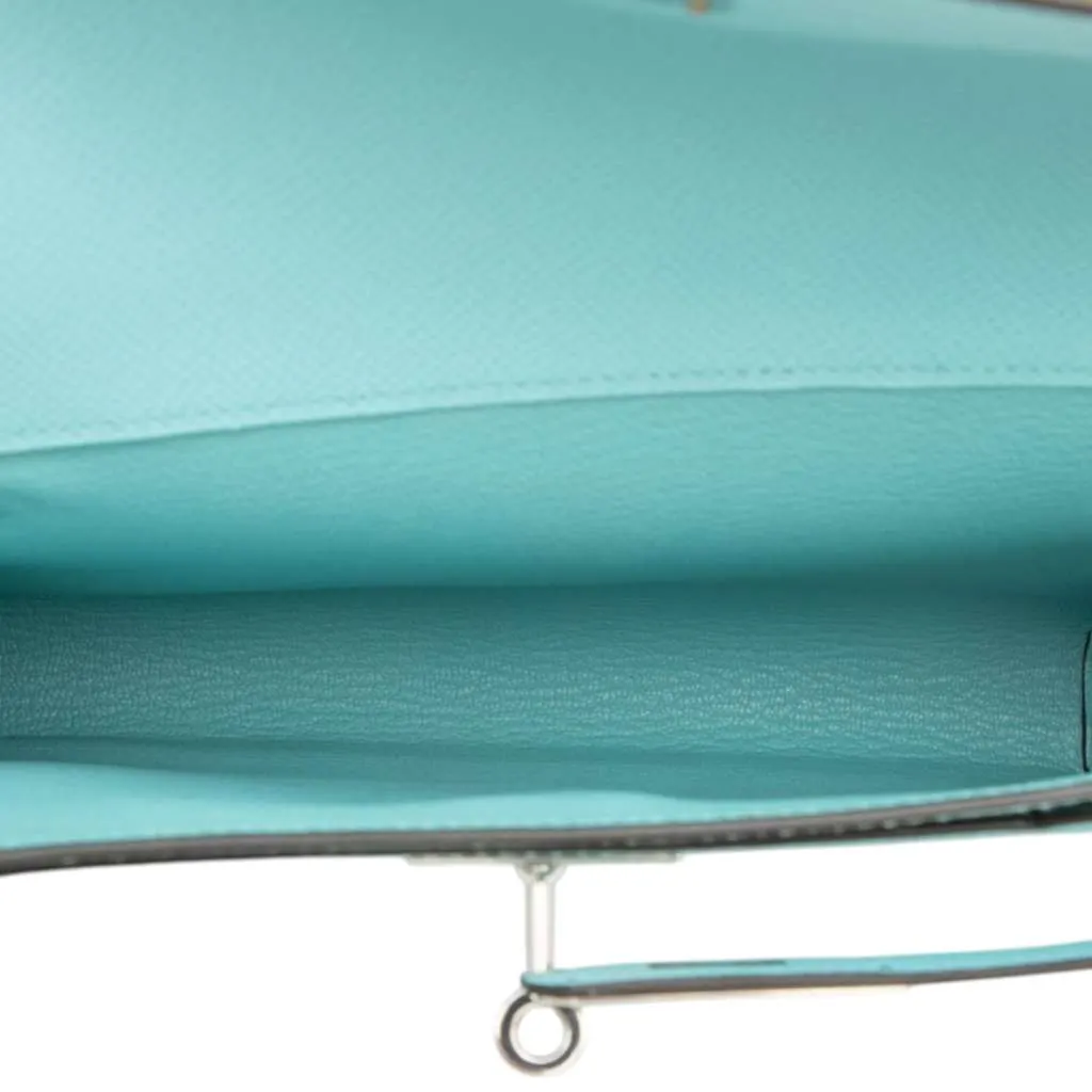 Hermès Epsom Kelly Depeches Pouch 25 Blue Leather Very good - Model View