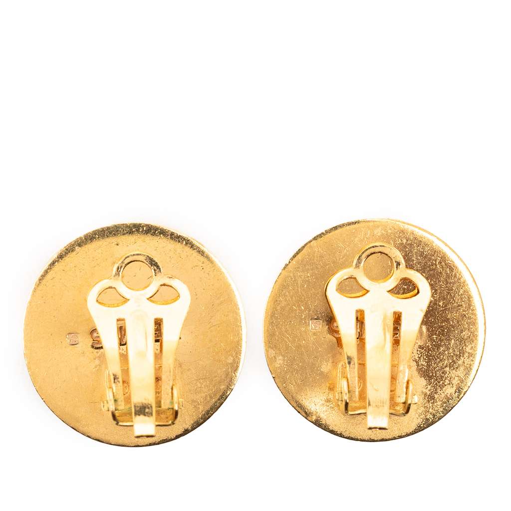 Hermès Enamel Clip On Earrings Red Good condition - Back View