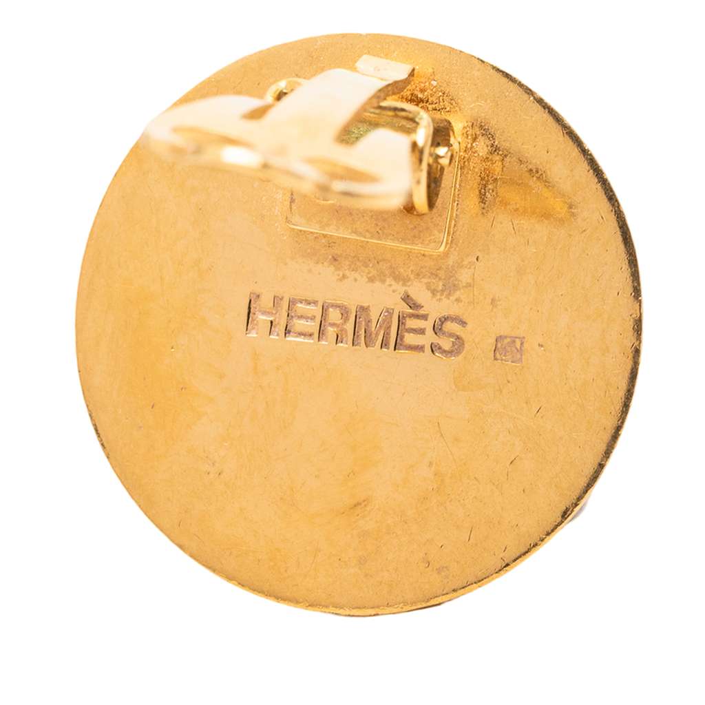 Hermès Enamel Clip On Earrings Red Good condition - Inside View