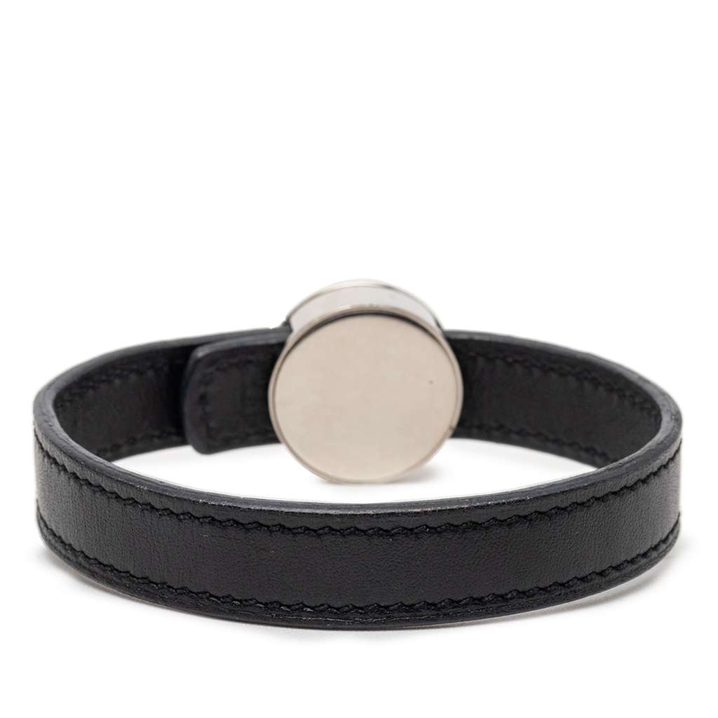 Hermès Swift Clou de Selle Looping Bracelet Black Leather Good condition - Inside View