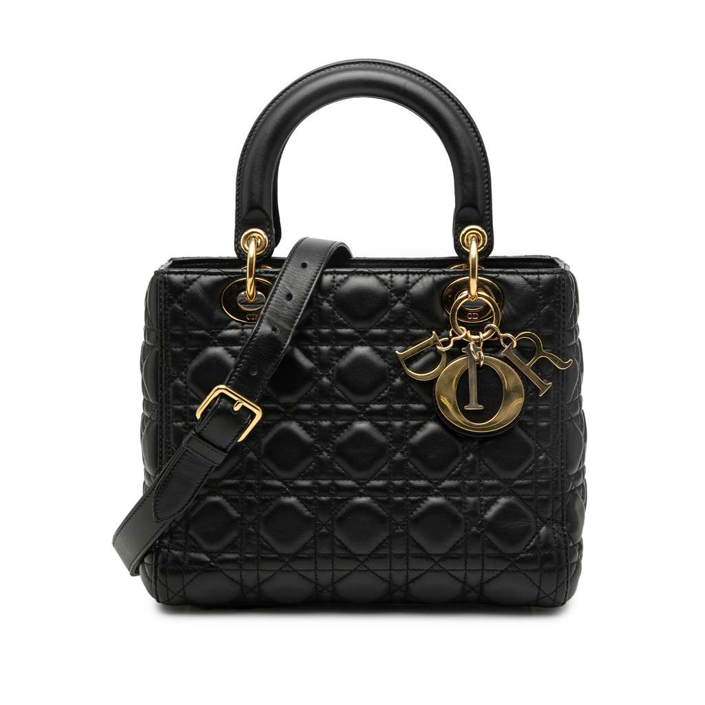 Dior Medium Lambskin Cannage Lady Dior