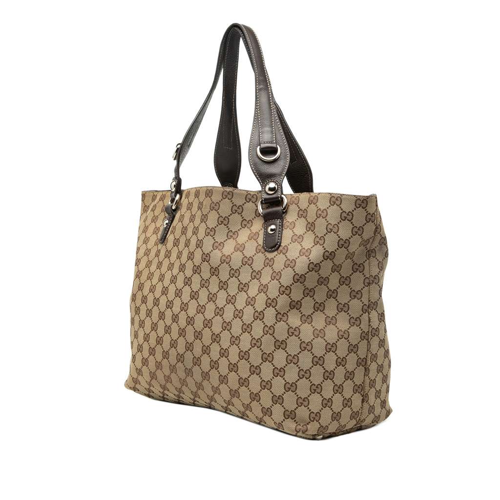 Gucci Medium GG Canvas Icon Bit Tote Beige Canvas Good condition - Back View