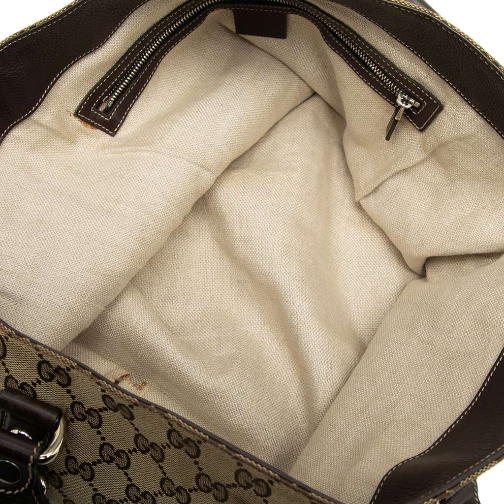 Gucci Medium GG Canvas Icon Bit Tote Beige Canvas Good condition - Model View