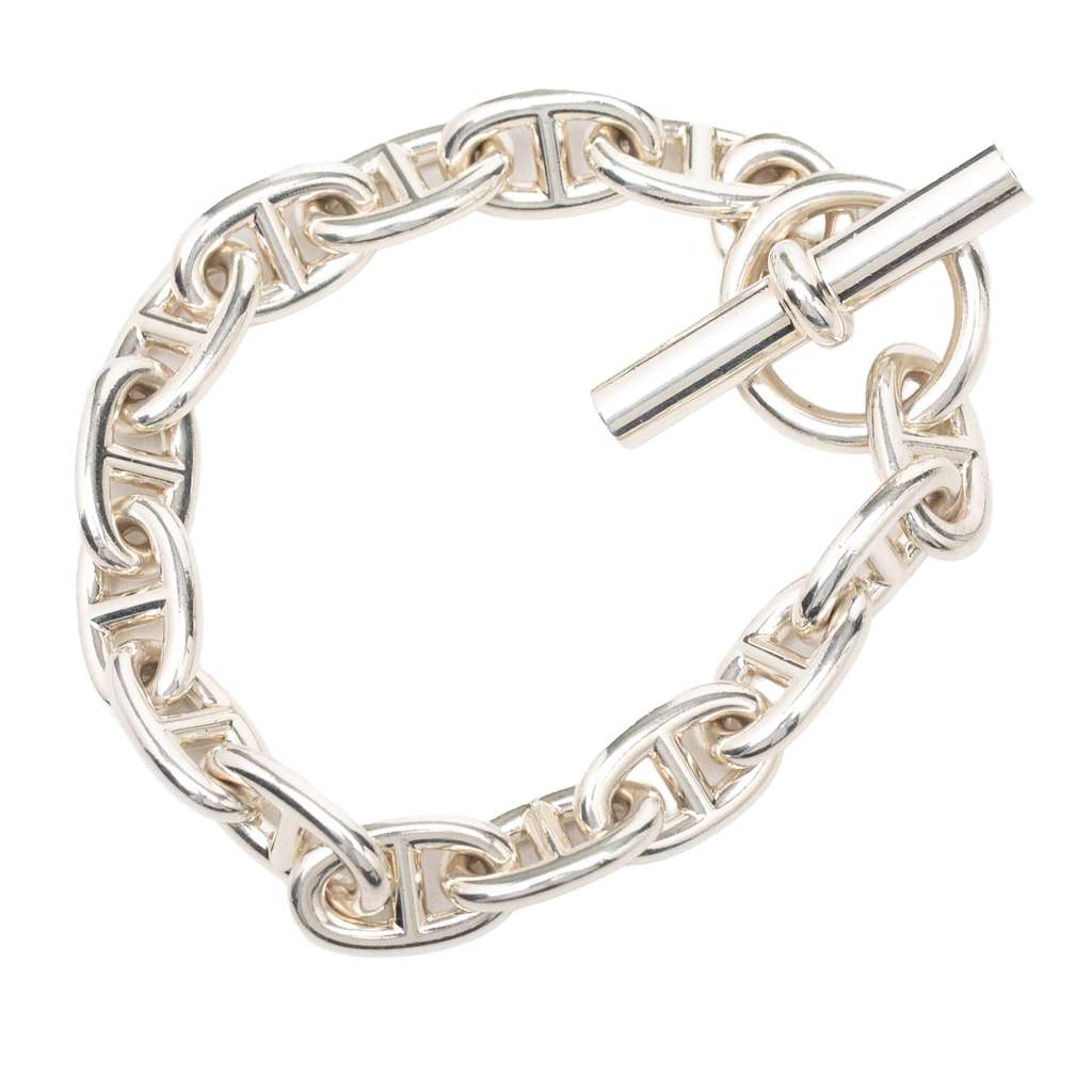Hermès Sterling Silver Chaine d'ancre Bracelet MM Silver Silver Good condition - Back View