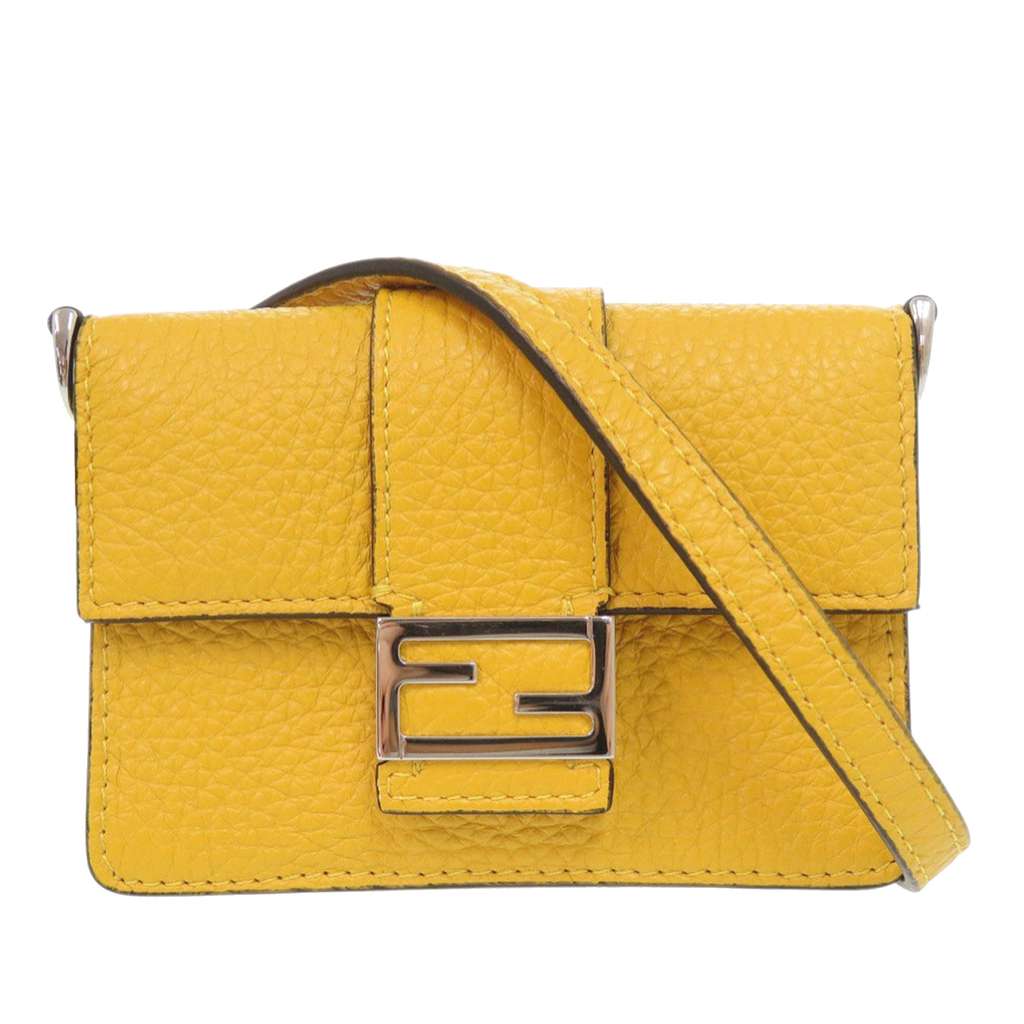 Fendi Micro Leather Flat Baguette Crossbody