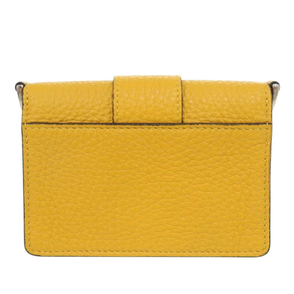 Fendi Micro Leather Flat Baguette Crossbody Yellow Leather Good condition - Back View