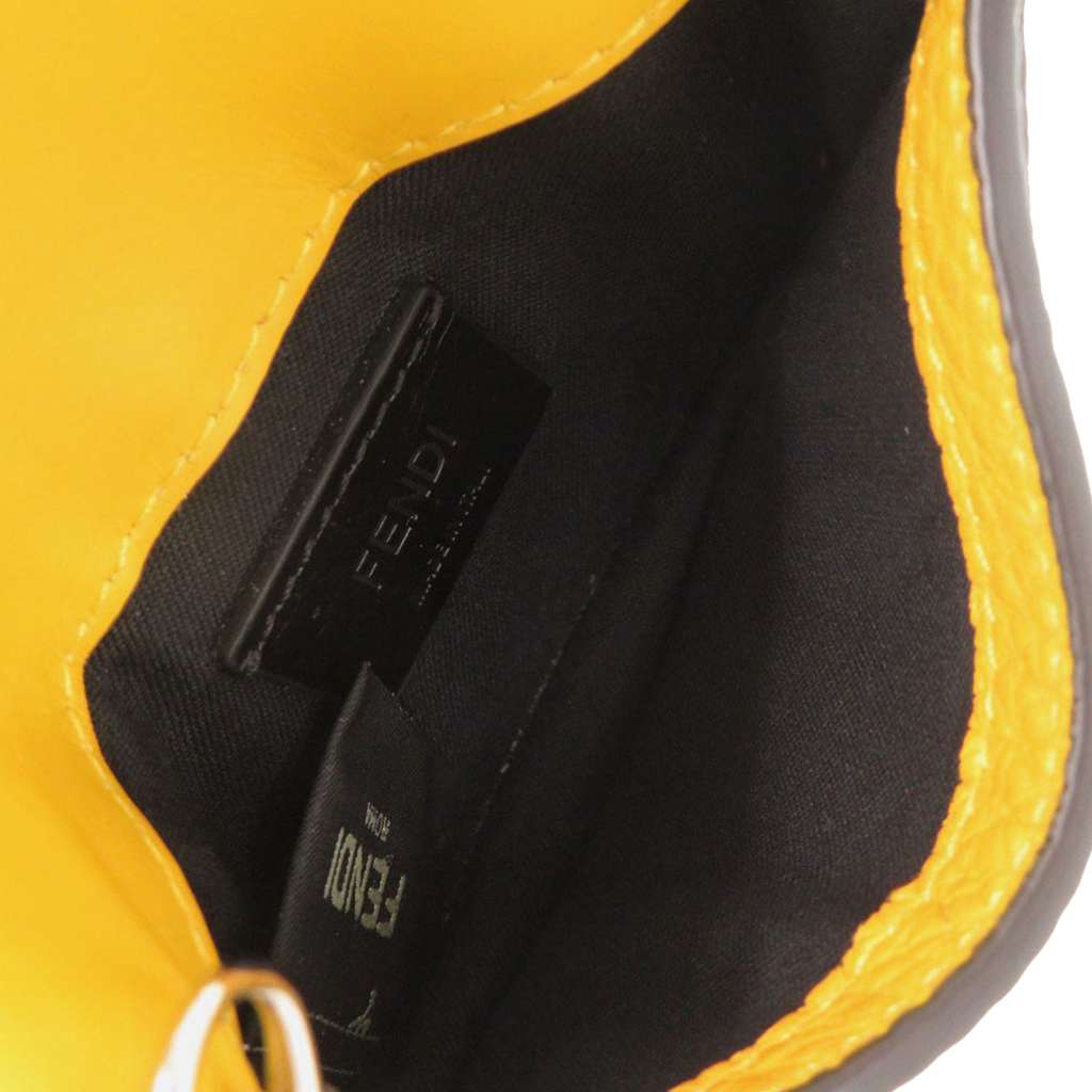Fendi Micro Leather Flat Baguette Crossbody Yellow Leather Good condition - Inside View