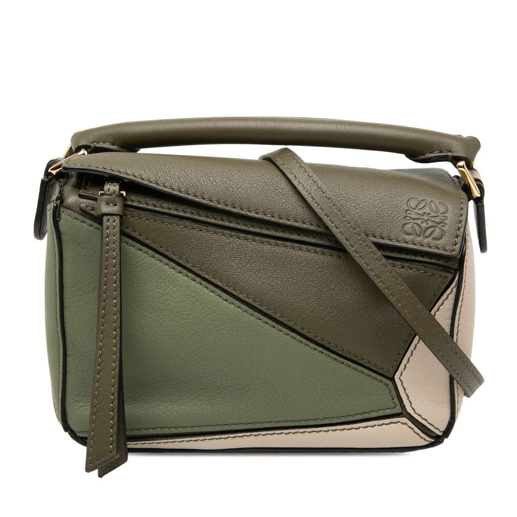 Loewe Mini Tricolor Calfskin Puzzle Satchel