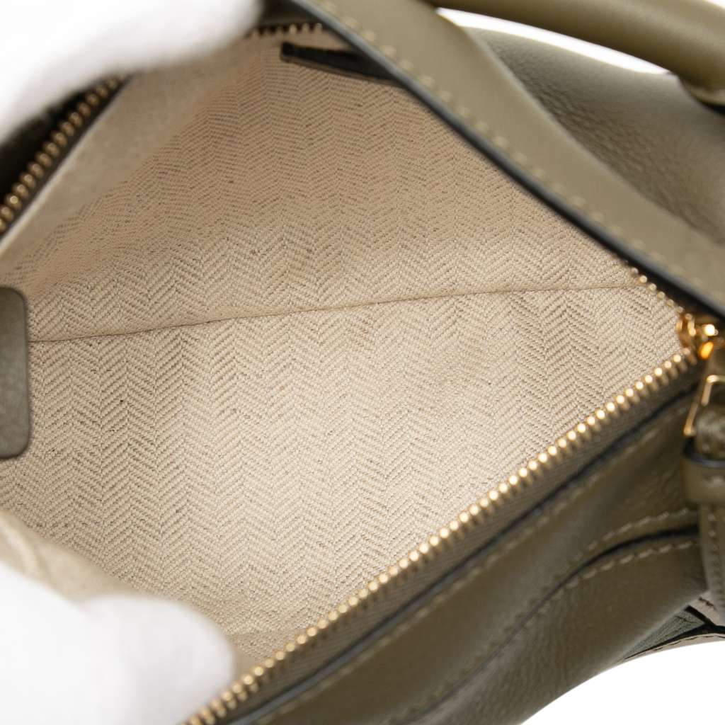 Loewe Mini Tricolor Calfskin Puzzle Satchel Green Leather Good condition - Model View