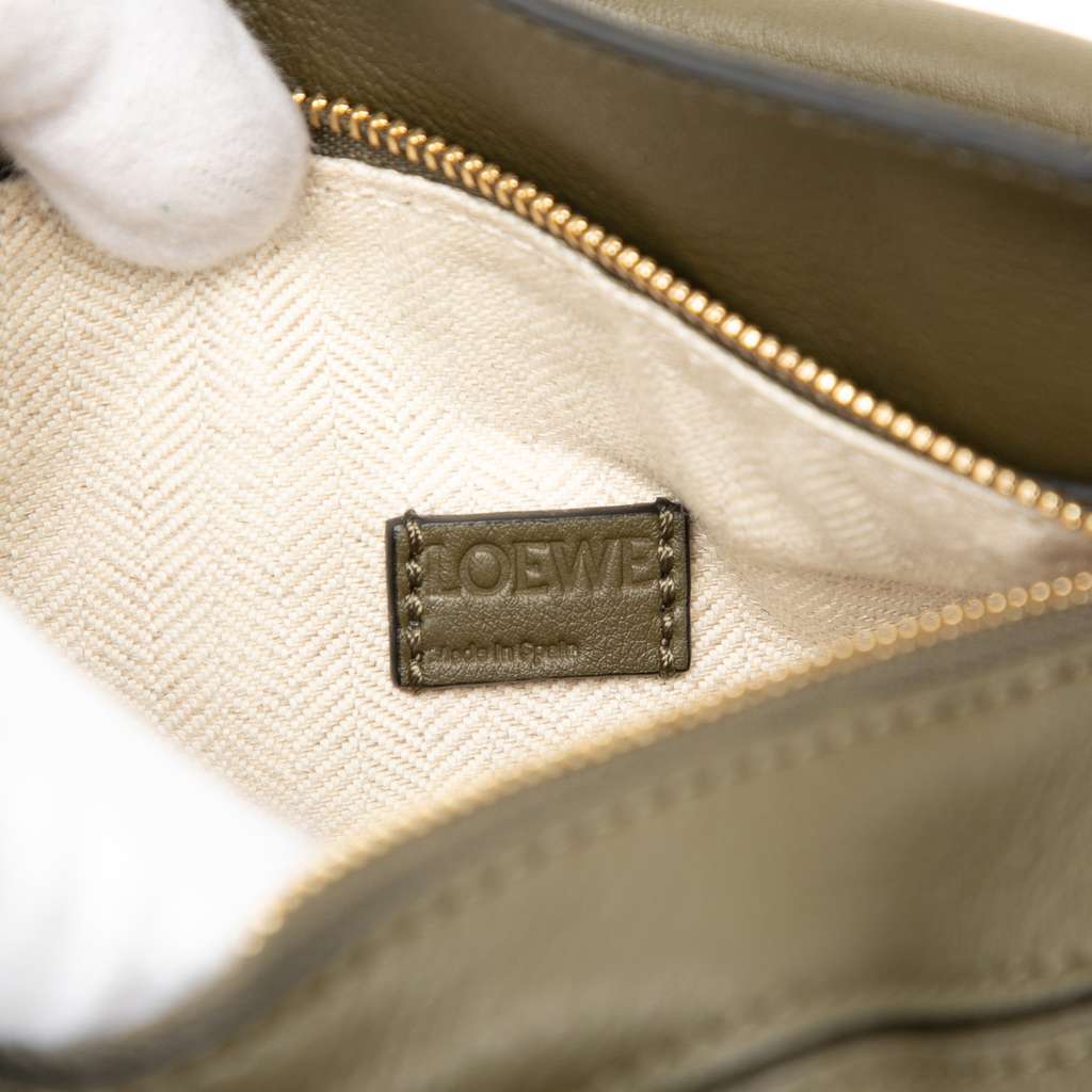 Loewe Mini Tricolor Calfskin Puzzle Satchel Green Leather Good condition - Box View