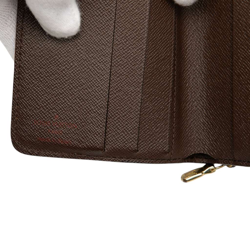 Louis Vuitton Damier Ebene Compact Zip Wallet Brown Good condition - Box View