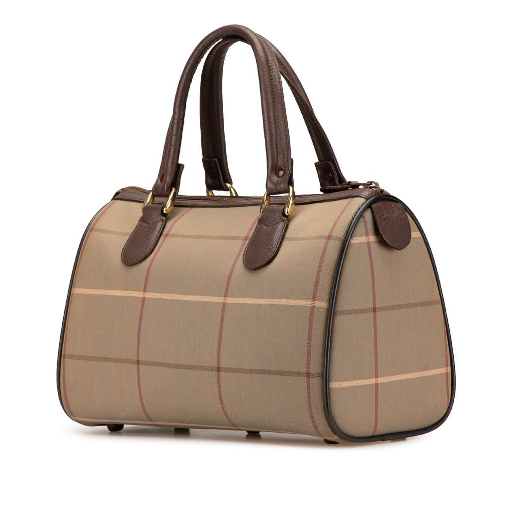 Burberry Vintage Check Canvas Boston Brown Canvas Good condition - Back View