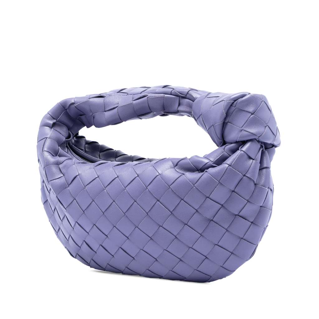 Bottega Veneta Mini Nappa Intrecciato Jodie Purple Leather Good condition - Back View